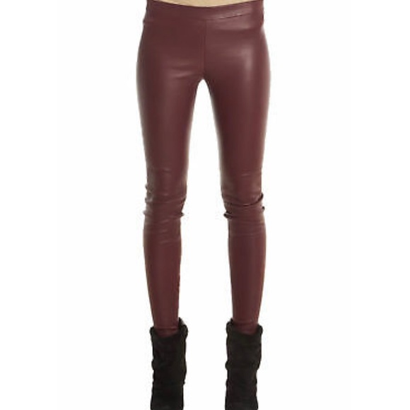 Vince Lamb leather Leggings zip ankles Medium - Picture 4 of 8